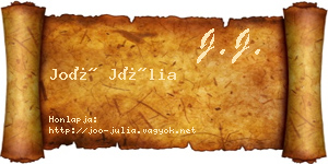 Joó Júlia névjegykártya