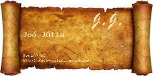 Joó Júlia névjegykártya